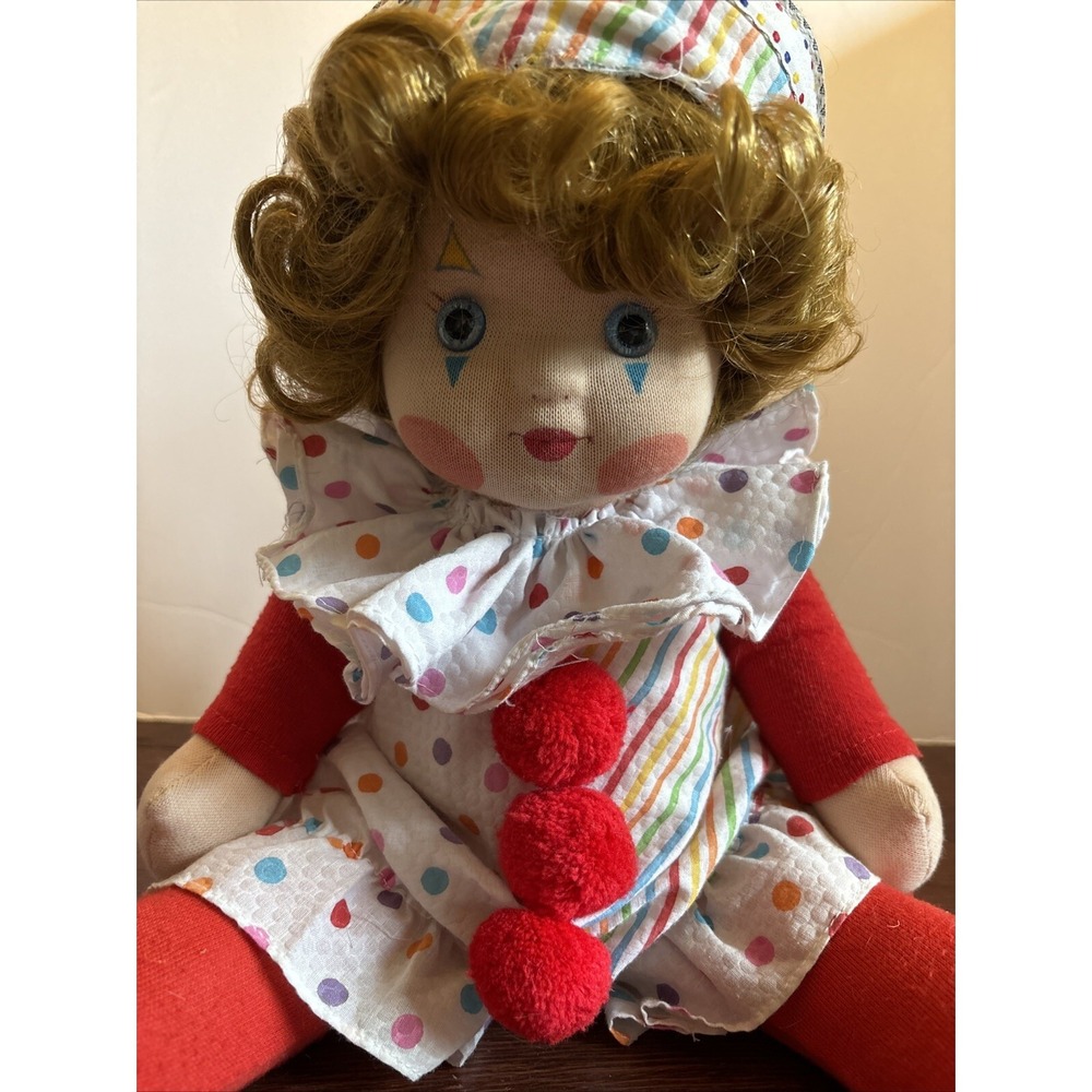 Vintage 80' Soft‎ Clown Doll Colorful 19" Tall Gotham Sweet Inspirations 1986
